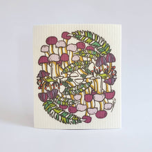 Load image into Gallery viewer, Eco-Friendly Dishcloth Fall Mushroom Design, Swedish Towel