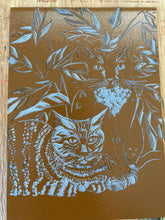 Load image into Gallery viewer, Better Together Two Cats Blockprinted Greeting Card