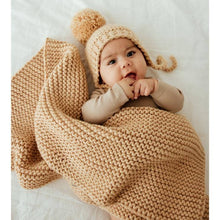 Load image into Gallery viewer, Latte Garter Stitch Knit Blanket: 24" x 24"