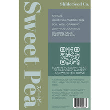 Load image into Gallery viewer, Shido Seeds: Sweet Pea Flower Seeds Packet - Plant Seeds, Plant Themed Gifts, Seed Cards