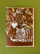 Load image into Gallery viewer, Better Together Two Cats Blockprinted Greeting Card