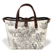 Load image into Gallery viewer, Cream & Coal Toile Mini Tote
