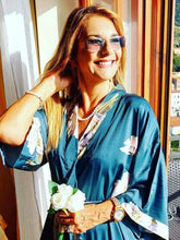 Load image into Gallery viewer, Blooming Anemone Kimono Robe: Olive / One Size Fits from S to XL