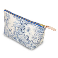 Load image into Gallery viewer, Delftware Toile Travel Clutch: Blue