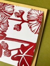 Load image into Gallery viewer, Hollyhock Blockprinted Blank Greeting Card