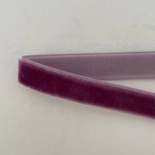Load image into Gallery viewer, 2" cone brass bell ornament 16 colors of velvet ribbon: Plum