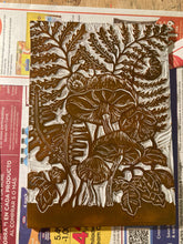 Load image into Gallery viewer, Mushroom and Ferns Blockprint Greeting Card