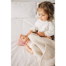 Load image into Gallery viewer, Natural Garter Garter Stitch Knit Blanket: 24" x 24"