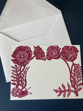 Load image into Gallery viewer, Poppy Envelope and Postcard Stationary Set of 3