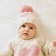 Load image into Gallery viewer, Sweetheart Knit Beanie Hat Rosy Baby & Kids: M (6-24 months)