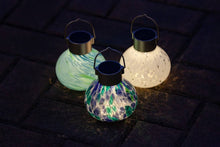 Load image into Gallery viewer, Tea Lantern - 5" Glass Outdoor Solar Lantern - White