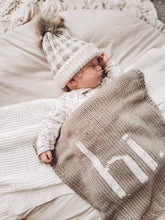 Load image into Gallery viewer, Hi. Hand Knit Baby Blanket Pebble: Pebble
