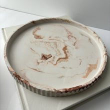 Load image into Gallery viewer, Joma - Concrete Fluted Tray | Round Concrete Tray: Black fusion marble