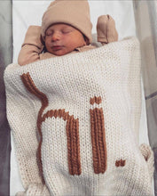 Load image into Gallery viewer, Hi. Hand Knit Baby Blanket Pecan: Pecan