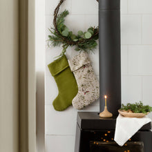 Load image into Gallery viewer, Christmas Green Linen Christmas Stocking