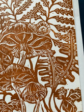 Load image into Gallery viewer, Mushroom and Ferns Blockprint Greeting Card