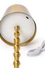 Load image into Gallery viewer, LED Portable Cordless Gold Bamboo Table Lamp