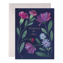 Load image into Gallery viewer, Purple Flowers Thinking of You Greeting Card