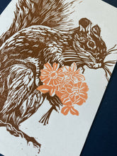 Load image into Gallery viewer, Squirrel Blockprint Greeting Card