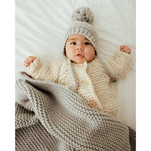 Load image into Gallery viewer, Ice Grey Garter Stitch Knit Blanket: 24" x 24"