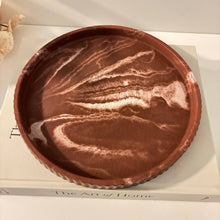 Load image into Gallery viewer, Joma - Concrete Fluted Tray | Round Concrete Tray: Black fusion marble
