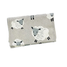 Load image into Gallery viewer, Happy Sheep - Organic Cotton Jacquard Sweater Knit baby Blanket