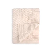 Load image into Gallery viewer, Classic Moss Knit baby Blanket and Bunny Rattle Gift Set