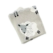 Load image into Gallery viewer, Happy Sheep - Organic Cotton Jacquard Sweater Knit baby Blanket
