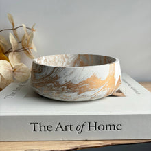 Load image into Gallery viewer, Daza - Decorative Concrete Bowl | Centerpiece Bowl : Off-White Gold &amp; Silver
