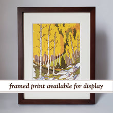 Load image into Gallery viewer, Mushroom Landscape Matted Art Print, Block Print Artwork
