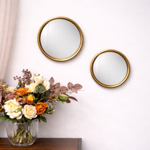 Load image into Gallery viewer, Round Convex Mirror with Metal Frame in Gold Finish: Small
