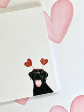 Load image into Gallery viewer, Black Lab Dog With Hearts Small Notepad
