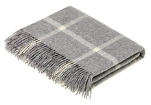 Load image into Gallery viewer, Merino Lambswool Windowpane Beige Throw Blanket: Beige
