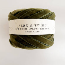 Load image into Gallery viewer, Flax &amp; Twine 3/8&quot; Velvet Ribbon: Sapphire / 30 yards
