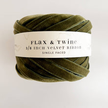 Load image into Gallery viewer, Flax &amp; Twine 3/8&quot; Velvet Ribbon: Gold / 30 yards
