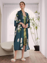 Load image into Gallery viewer, Blooming Anemone Kimono Robe: Olive / One Size Fits from S to XL
