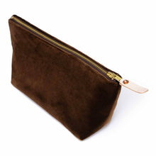 Load image into Gallery viewer, Velvet Travel Clutch- Walnut
