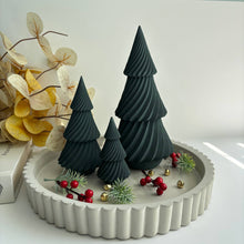 Load image into Gallery viewer, Twist Pines Trio - Concrete Holiday Trees | Christmas Decor: Off White
