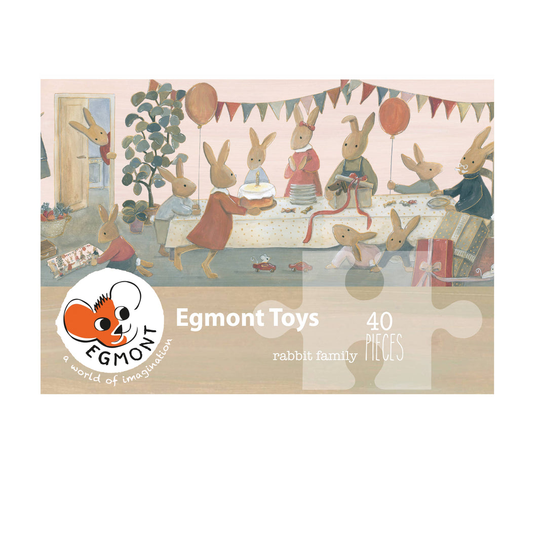 40-piece Floor Puzzle: Rabbit Family