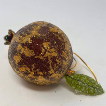 Load image into Gallery viewer, Burgundy Gilded Antique Gold Pomegranate 4"

