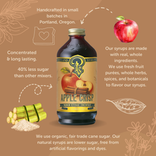 Load image into Gallery viewer, Apple Crisp Syrup 12oz - cocktail / mocktail / coffee drinks
