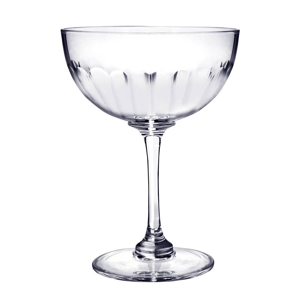 A Pair of Crystal Champagne Saucers All Designs: Lens