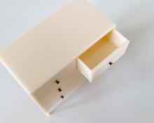 Load image into Gallery viewer, Modern 4-Drawer Miniature Dollhouse Dresser: Olive / Antique Brass (Gold)
