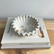 Load image into Gallery viewer, Kyma - Ruffle Bowl | Scallop Bowl | Ripple Bowl : Black Fusion Marble
