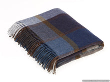 Load image into Gallery viewer, Pateley Check - Merino Lambswool Throws - Made in England: Blue
