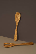 Load image into Gallery viewer, Organic Shaped Olive Wood Utensils Set of 2 | Handcrafted
