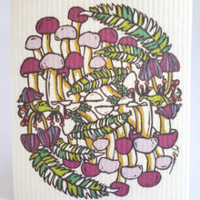 Load image into Gallery viewer, Eco-Friendly Dishcloth Fall Mushroom Design, Swedish Towel
