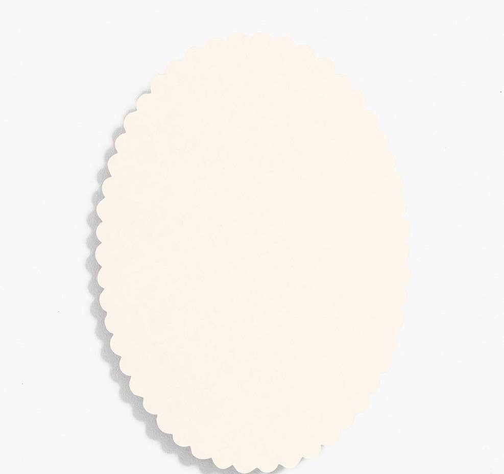 Archived Oval Scallop 4Bar Cards Bulk Pack (100 Pack): SF Softwhite