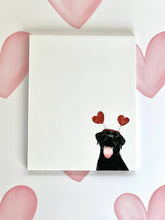 Load image into Gallery viewer, Black Lab Dog With Hearts Small Notepad
