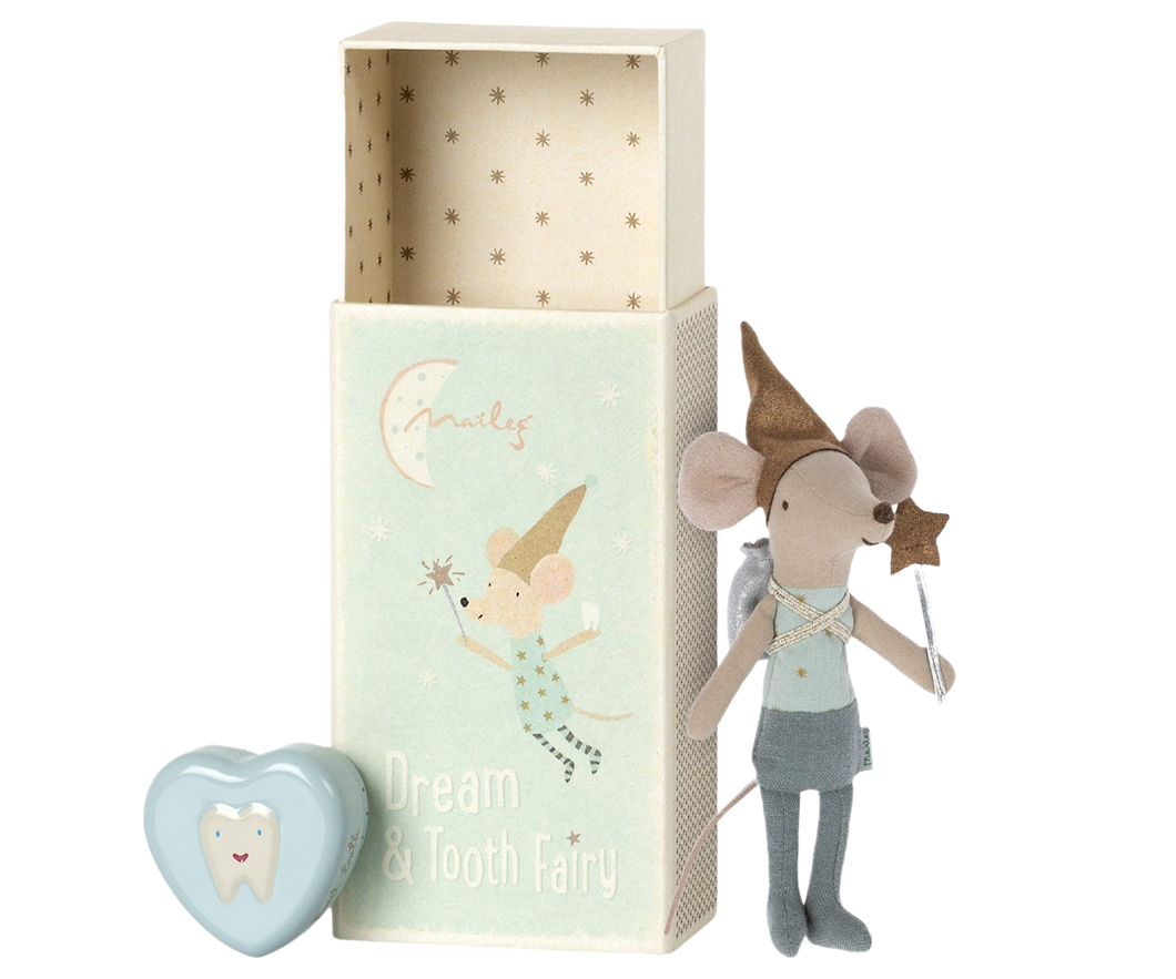 Maileg - Tooth Fairy Mouse in Matchbox - Blue